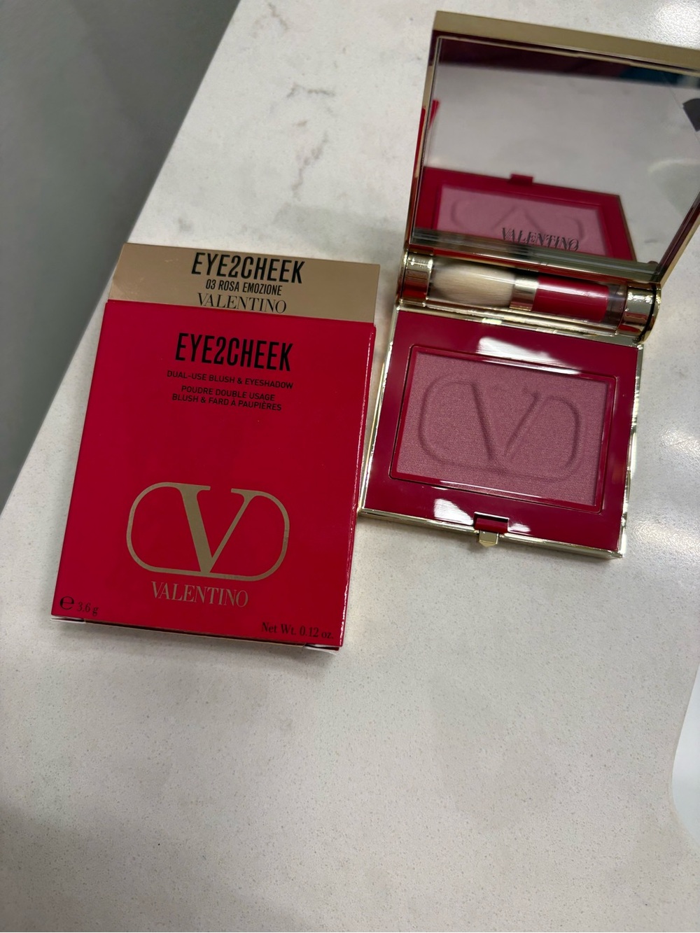 Valentino Eye2Cheek Dual-Use Blush & Eyeshadow - Rosa Emzione Pink 🆕